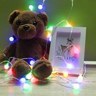 Vianočné osvetlenie 20 LED guličky, IP20, 2,8m, 3x AA batérie, viacfarebné